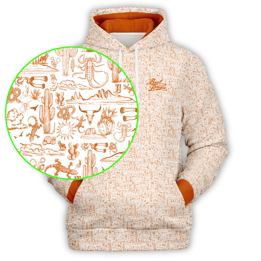 The Desert Athletic Hoodie - White Orange