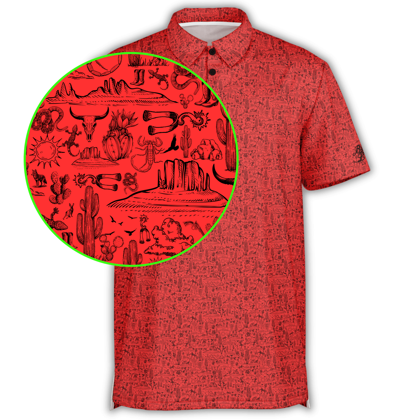 The Desert Golf Polo - Red / Black