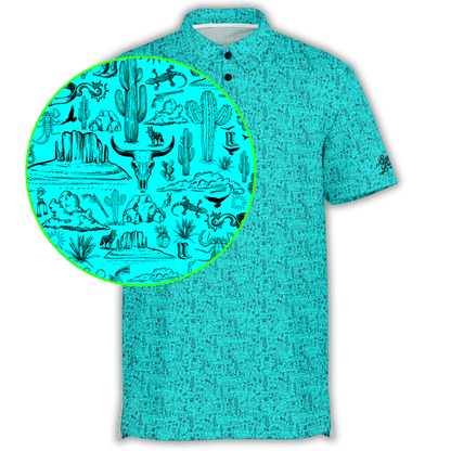 The Desert Golf Polo - Teal / Black