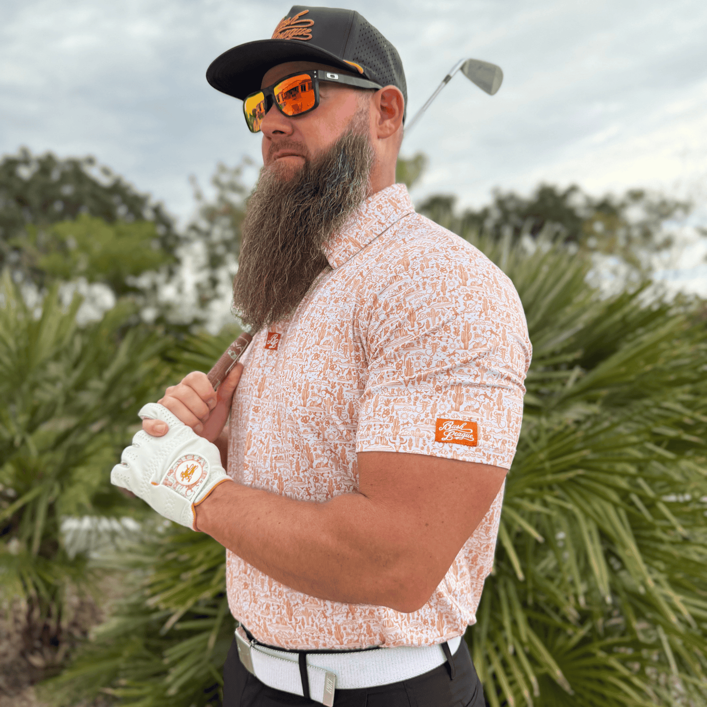 *NEW* The Desert Golf Polo - White / Copper