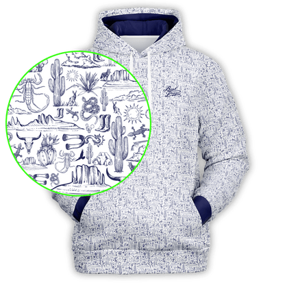 The Desert Athletic Hoodie - White / Blue