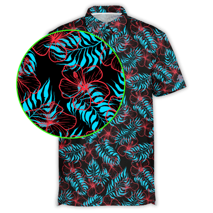 Hibiscus Golf Polo - Black