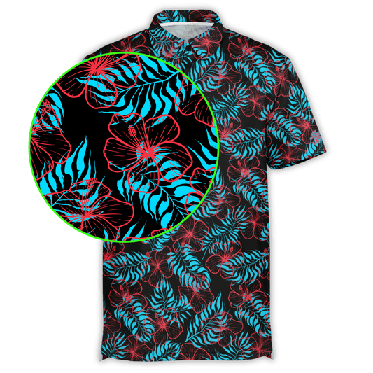 Hibiscus Golf Polo - Black