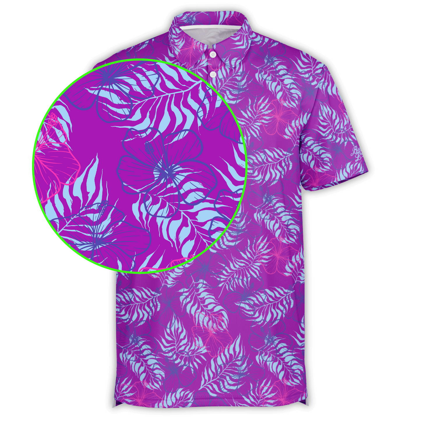 Hibiscus Golf Polo - Purple