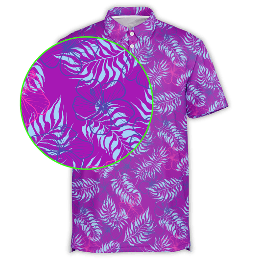 Hibiscus Golf Polo - Purple