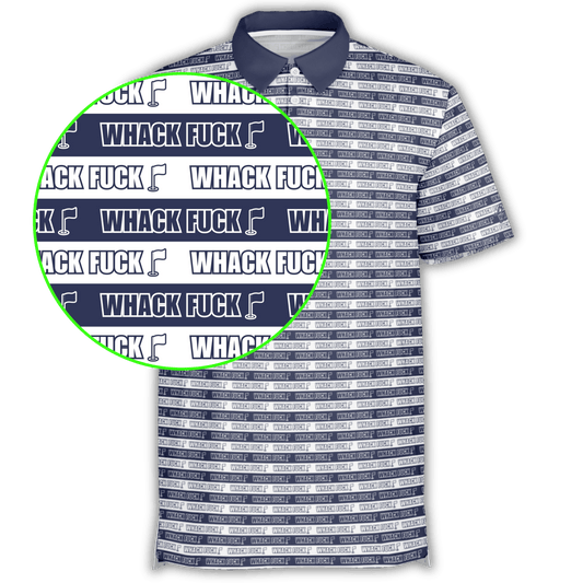 Whack Fuck Golf Polo - Blue White