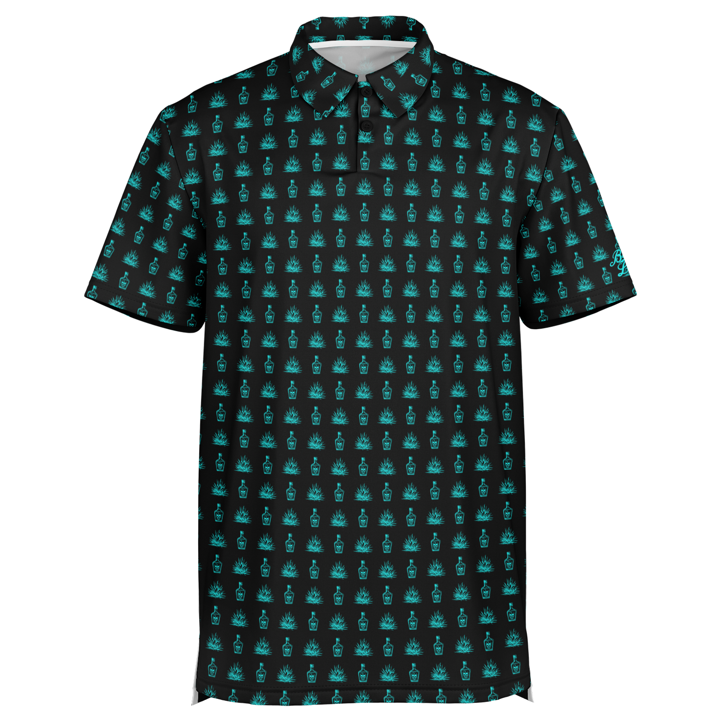 Tequila Golf Polo - Black / Teal