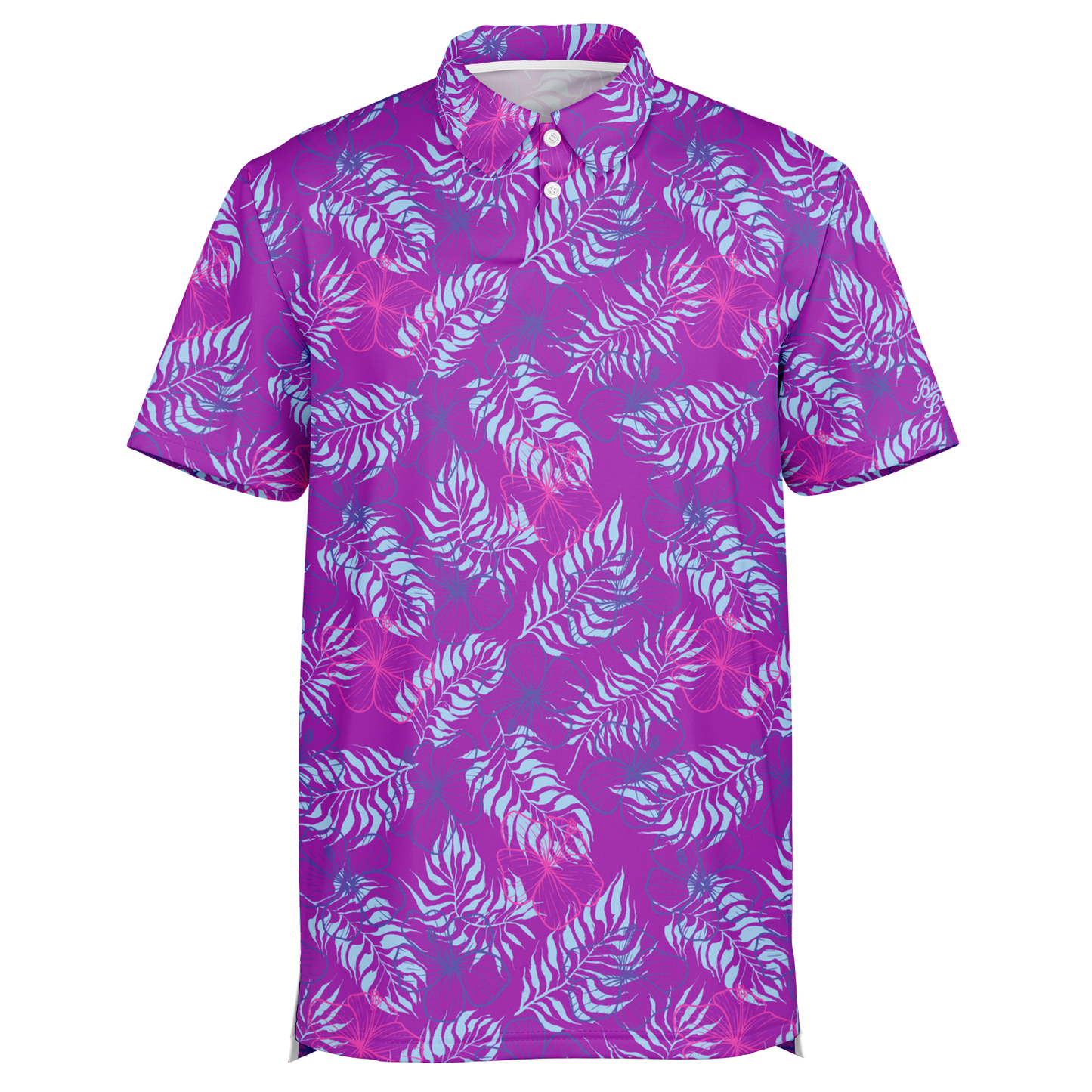 Hibiscus Golf Polo - Purple