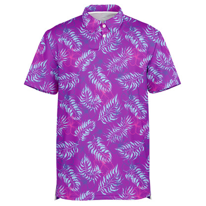 Hibiscus Golf Polo - Purple