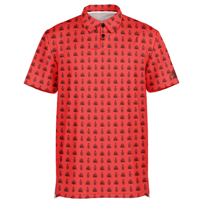 Tequila Golf Polo - Red / Black