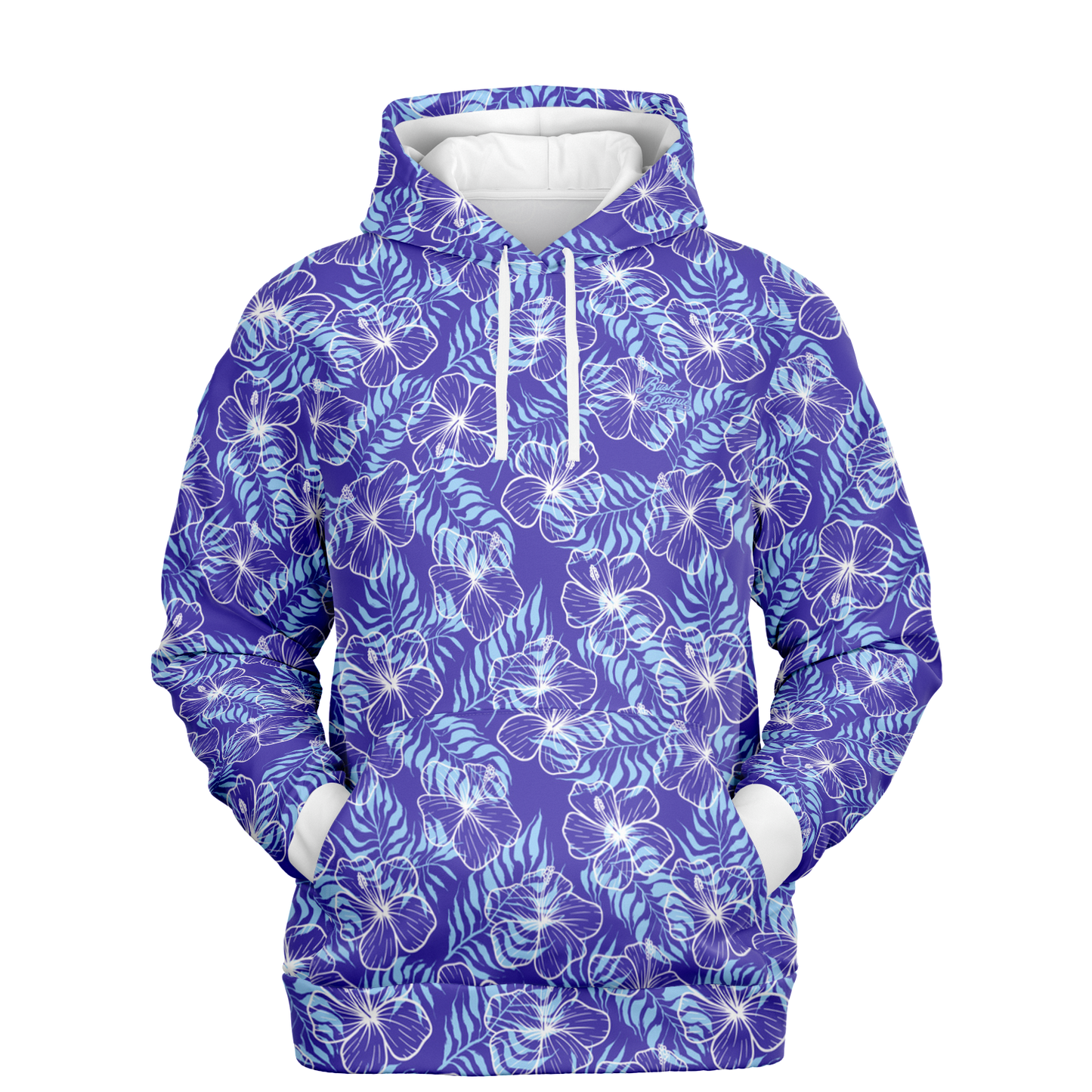 Hibiscus Athletic Hoodie - Blue