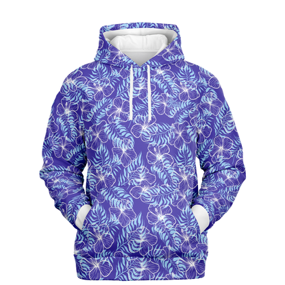 Hibiscus Athletic Hoodie - Blue