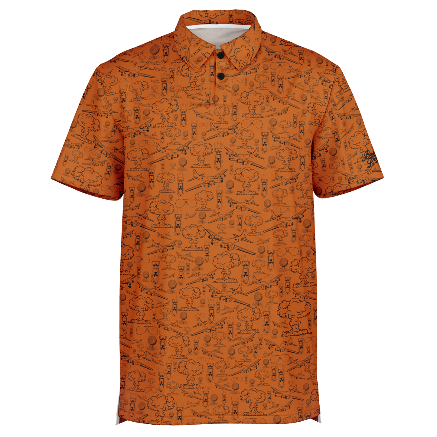 Dropping Bombs Golf Polo - Burnt Orange