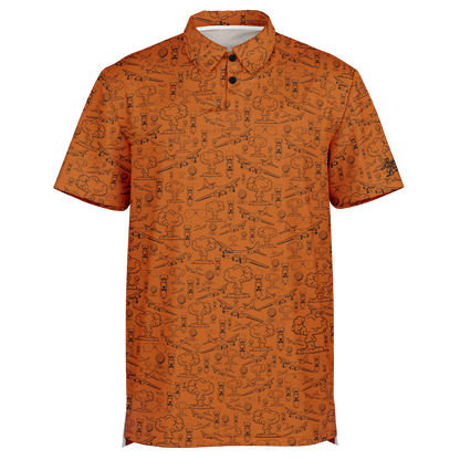 Dropping Bombs Golf Polo - Burnt Orange