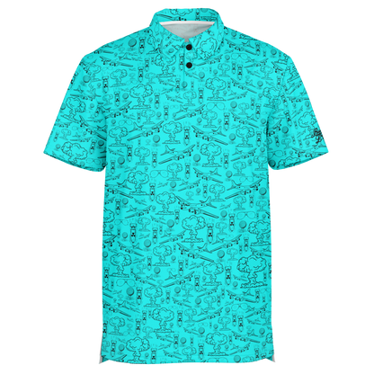 Dropping Bombs Golf Polo - Teal / Black