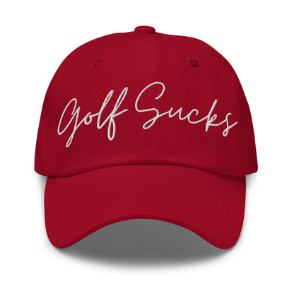 Golf Sucks Dad Hat White