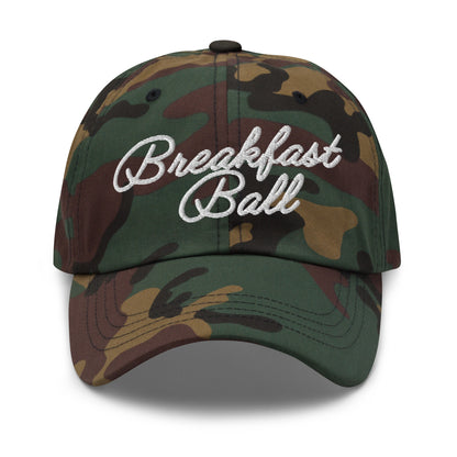 Breakfast Ball Dad Hat White