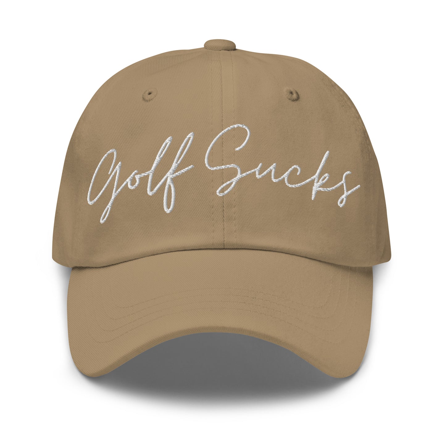 Golf Sucks Dad Hat White