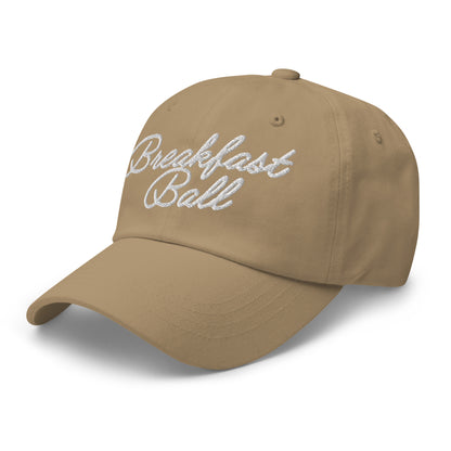 Breakfast Ball Dad Hat White