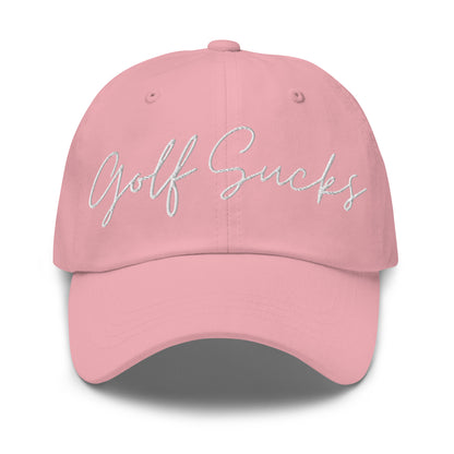 Golf Sucks Dad Hat White