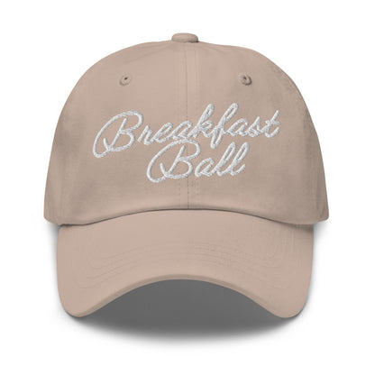 Breakfast Ball Dad Hat White