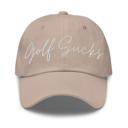 Golf Sucks Dad Hat White