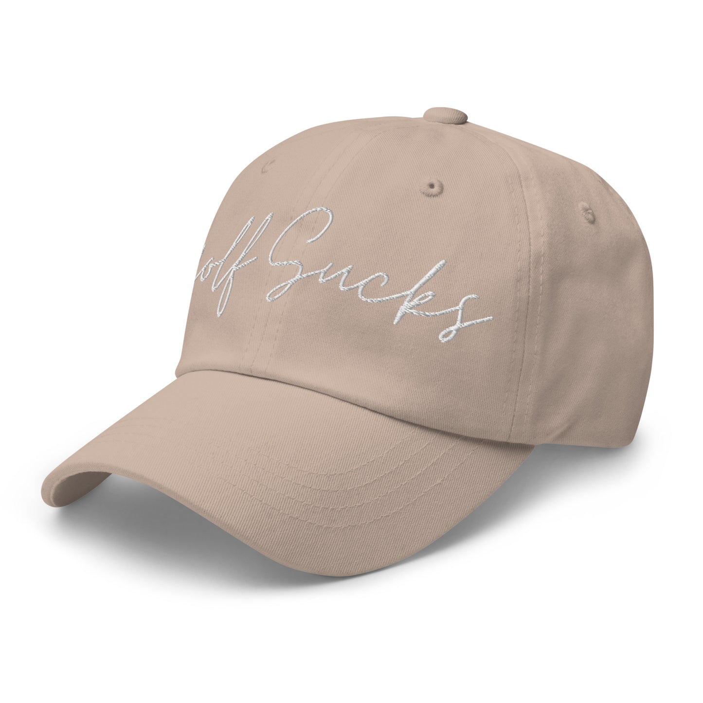 Golf Sucks Dad Hat White