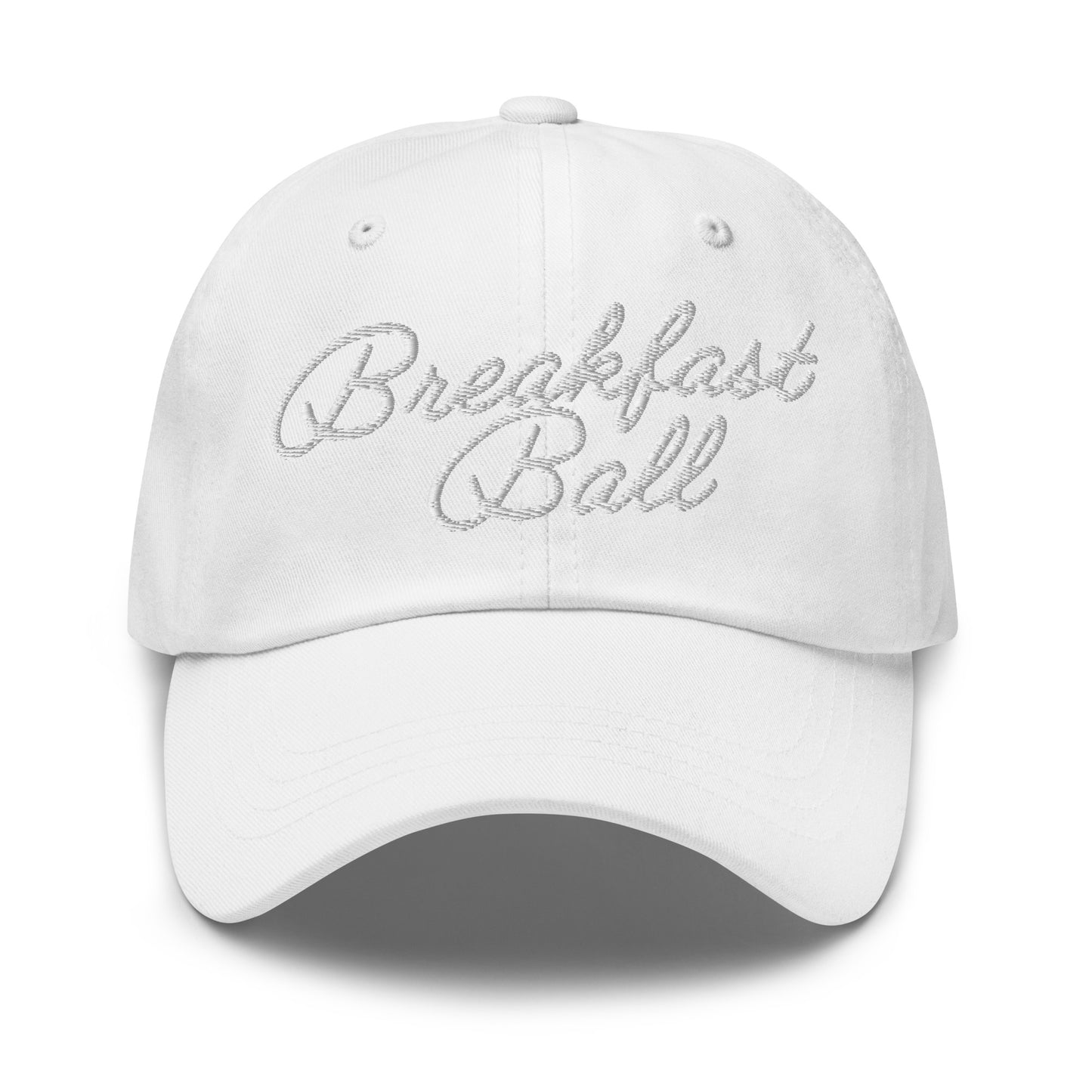 Breakfast Ball Dad Hat White