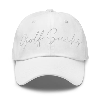 Golf Sucks Dad Hat White