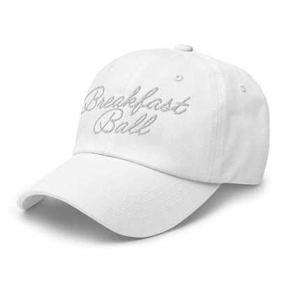 Breakfast Ball Dad Hat White