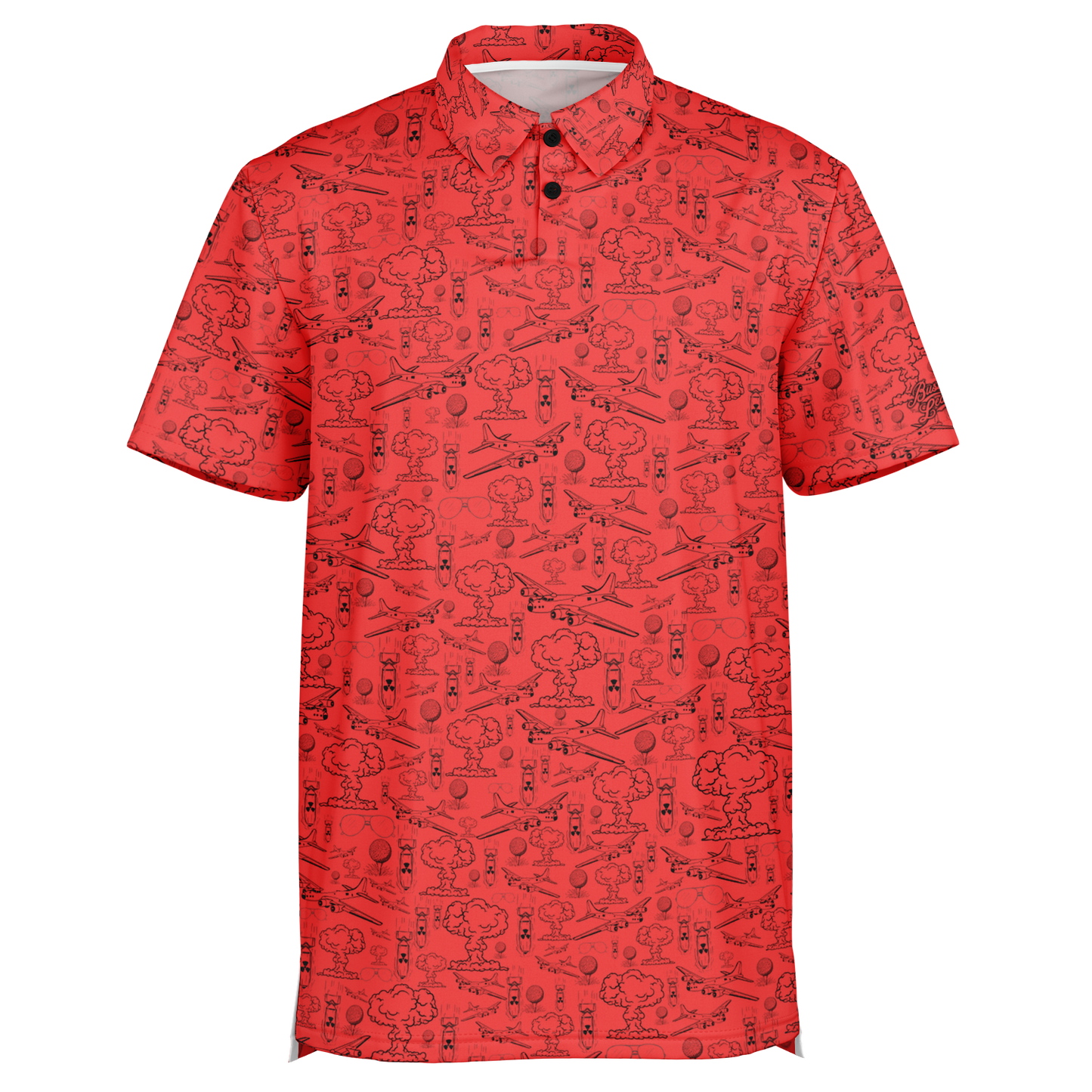 Dropping Bombs Golf Polo - Coral