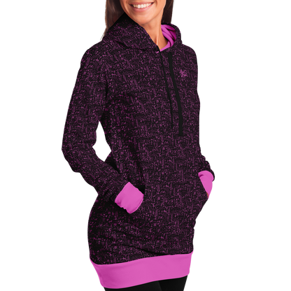 The Desert Athletic Longline Hoodie - Black / Pink