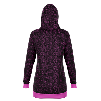 The Desert Athletic Longline Hoodie - Black / Pink