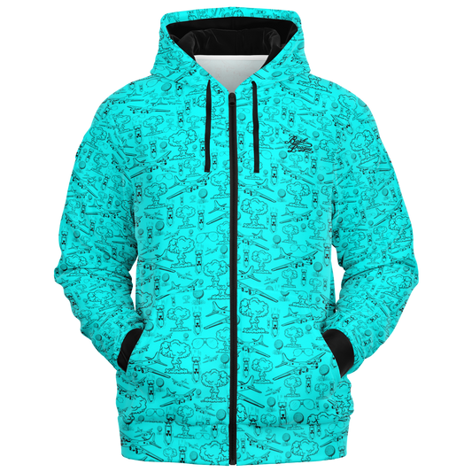 Dropping Bombs Full Zip - Teal / Black