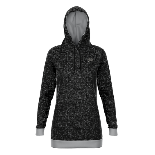 The Desert Athletic Longline Hoodie - Black / Grey