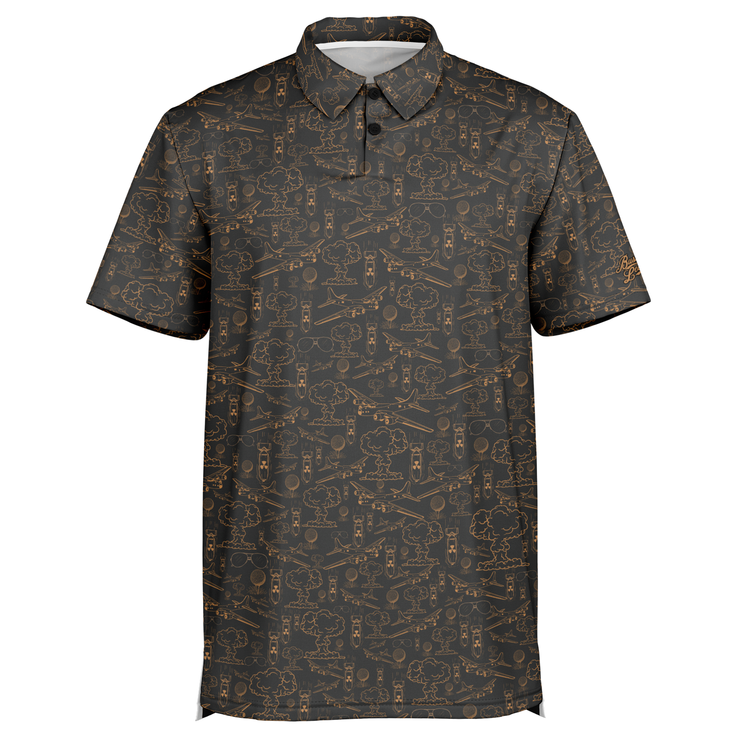 Dropping Bombs Golf Polo - Copper