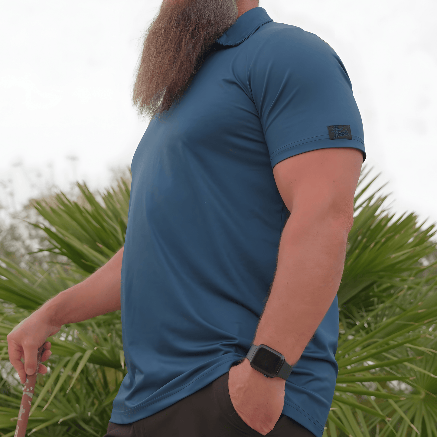 *NEW* Gun Metal Blue Golf Polo