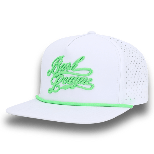 Bush League Flat Bill - White / Neon