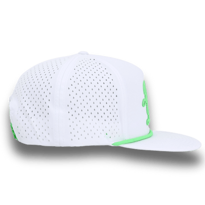 Bush League Flat Bill - White / Neon