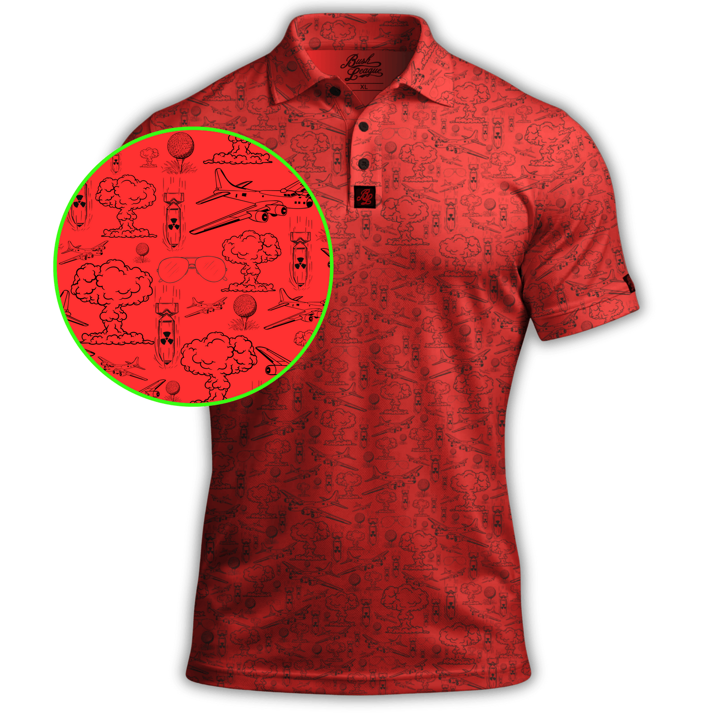 Dropping Bombs Golf Polo - Red