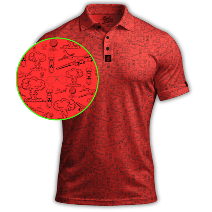 Dropping Bombs Golf Polo - Red