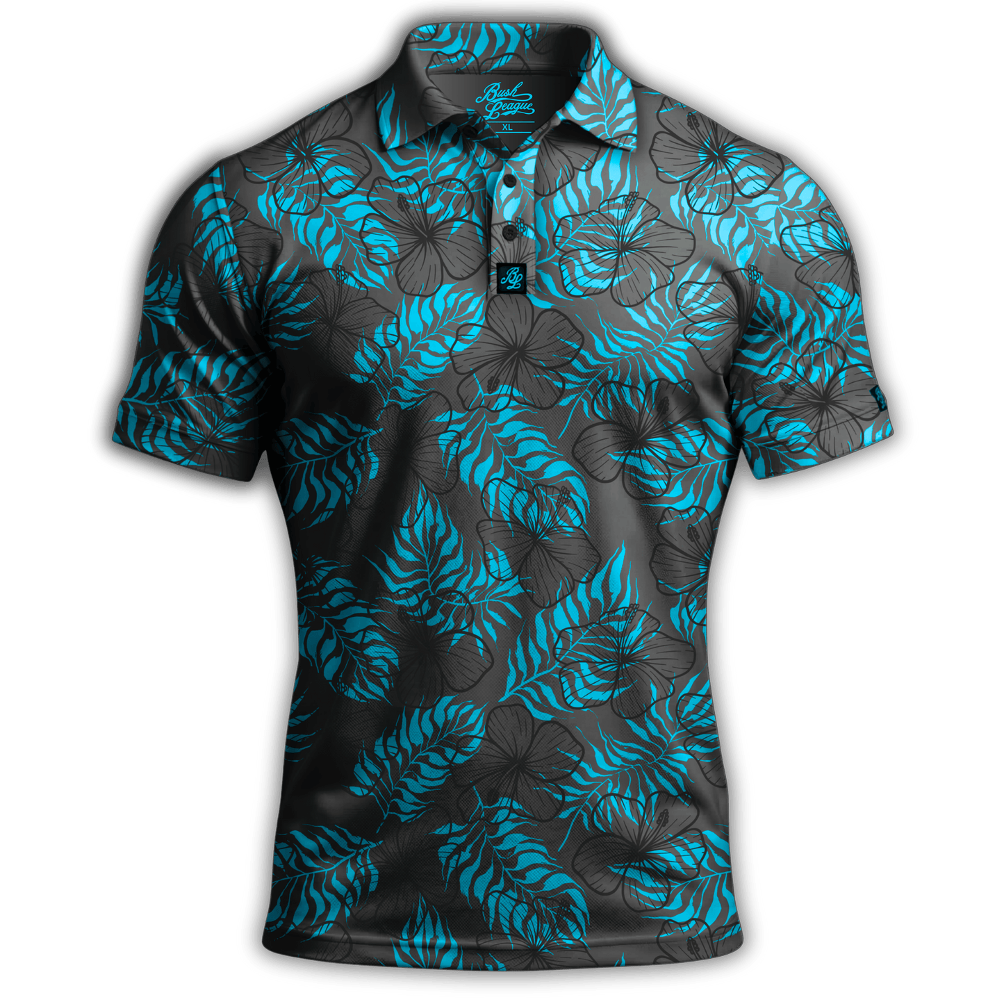 Hibiscus Golf Polo Blue