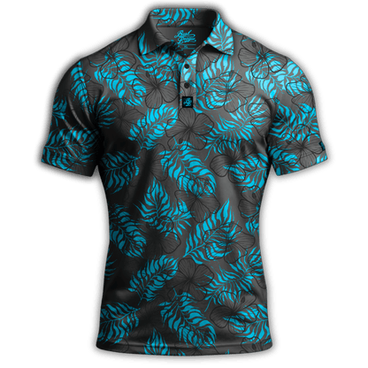 Hibiscus Golf Polo Blue