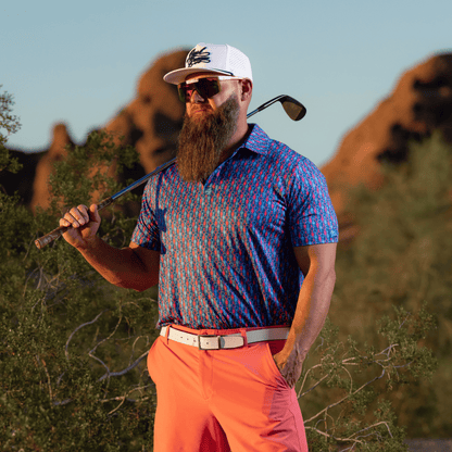 Genders Golf Polo - Blue / Pink