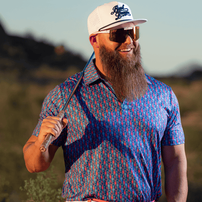 Genders Golf Polo - Blue / Pink