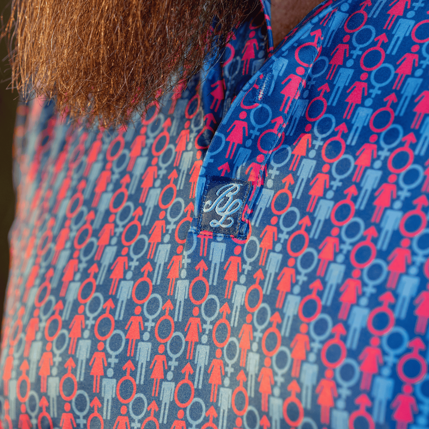 Genders Golf Polo - Blue / Pink