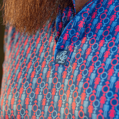 Genders Golf Polo - Blue / Pink