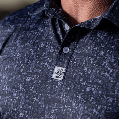 The Desert Golf Polo - Black / Silver