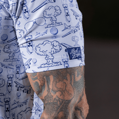 Dropping Bombs Golf Polo- White