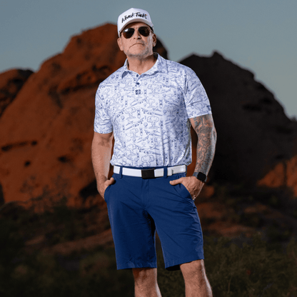 Dropping Bombs Golf Polo- White